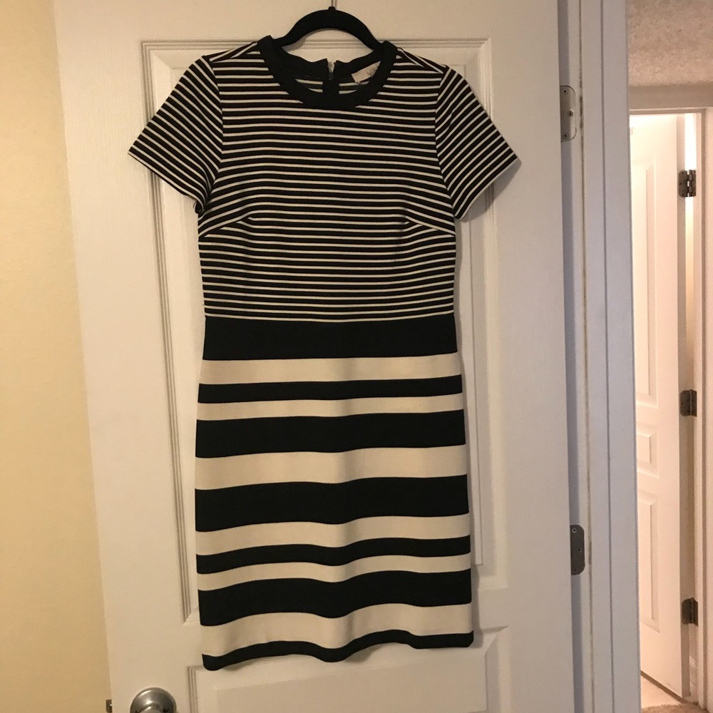 LOFT black and white Striped dress
